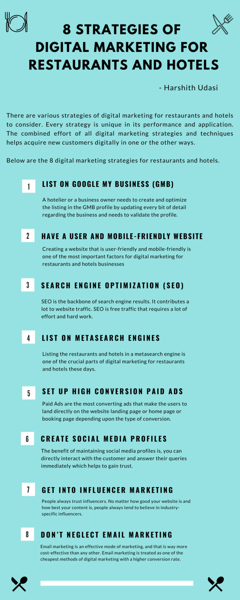 8 strategies of Digital Marketing for Restaurants and Hotels